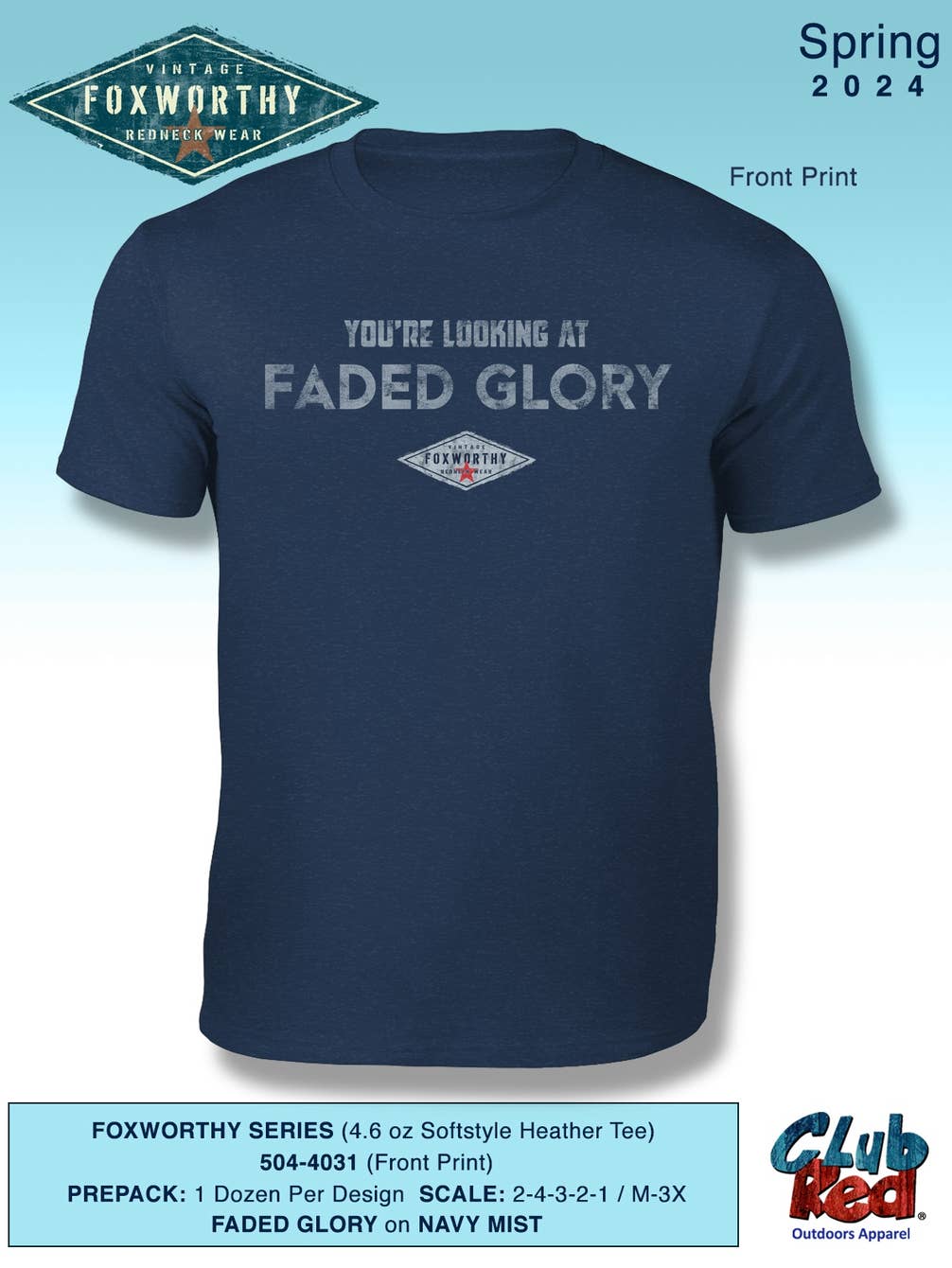 Men's Humor Tee, Front-print, Foxworthy - Faded Glory.