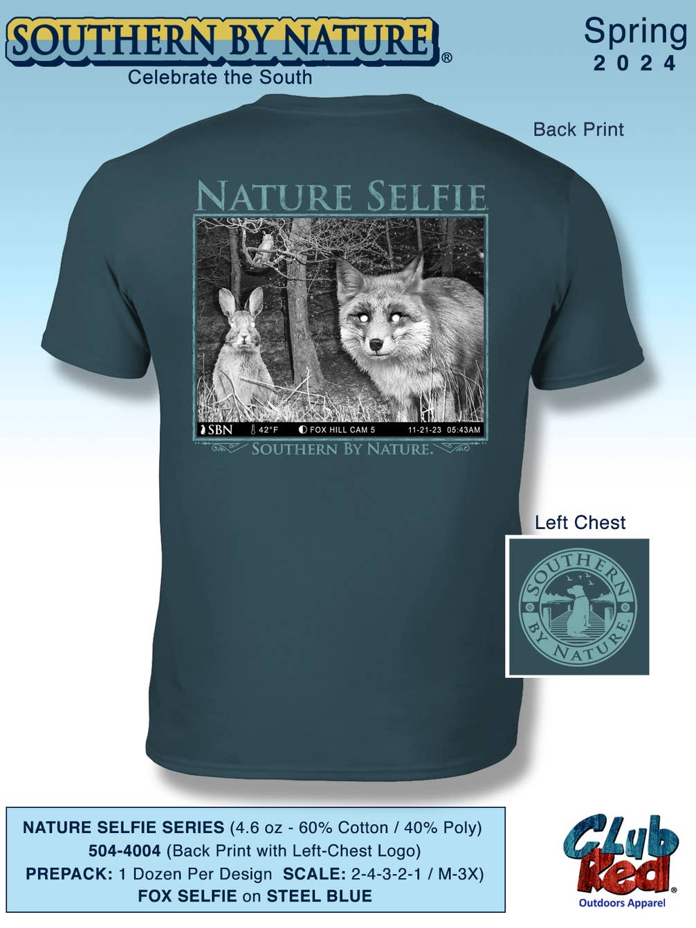 Men's Hunting Tee, Nature, Trail-cam Fox Selfie.