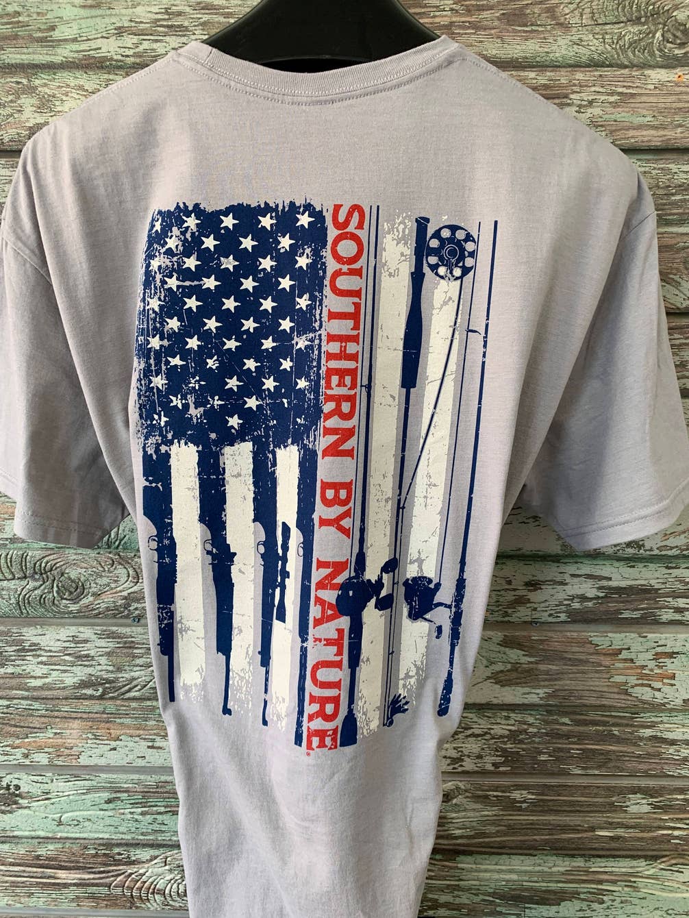 Men's Patriotic Tee, Old Glory, Southern Elements.