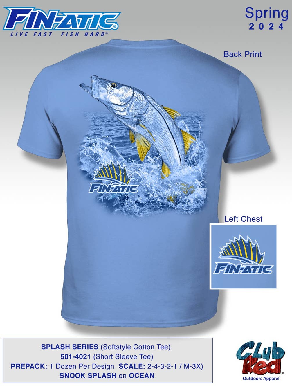 Men's Fishing Tee, Nature, SNOOK Splash.