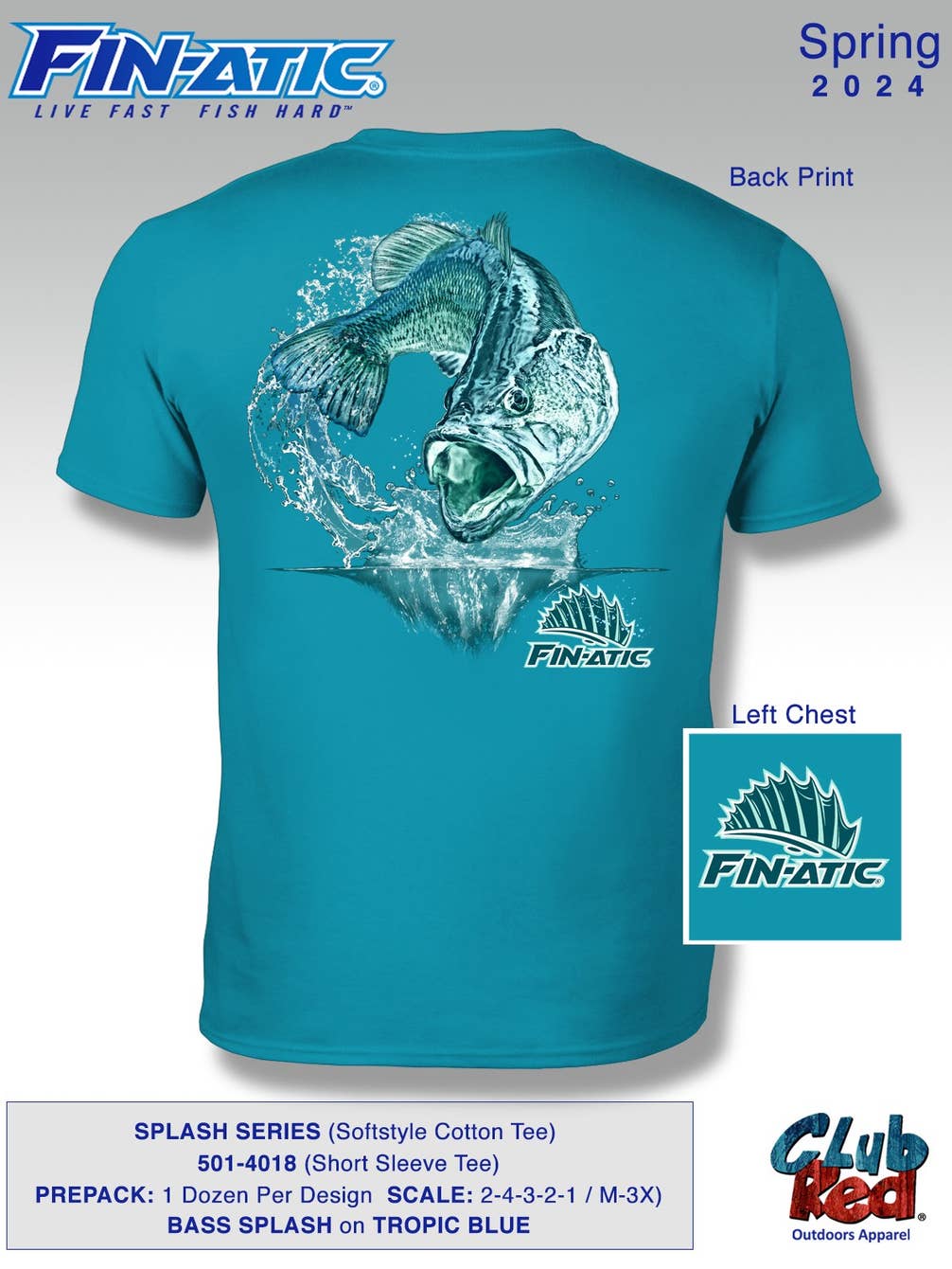 Men's Fishing Tee, Top Seller, BASS Splash.