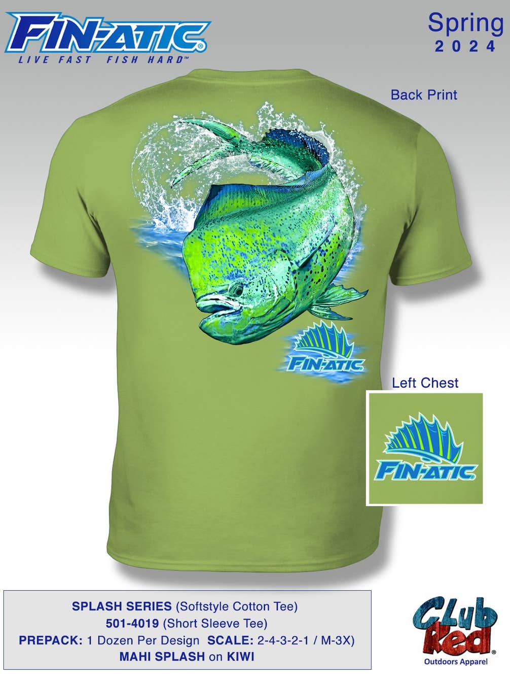 Men's Fishing Tee, Nature, MAHI Splash.