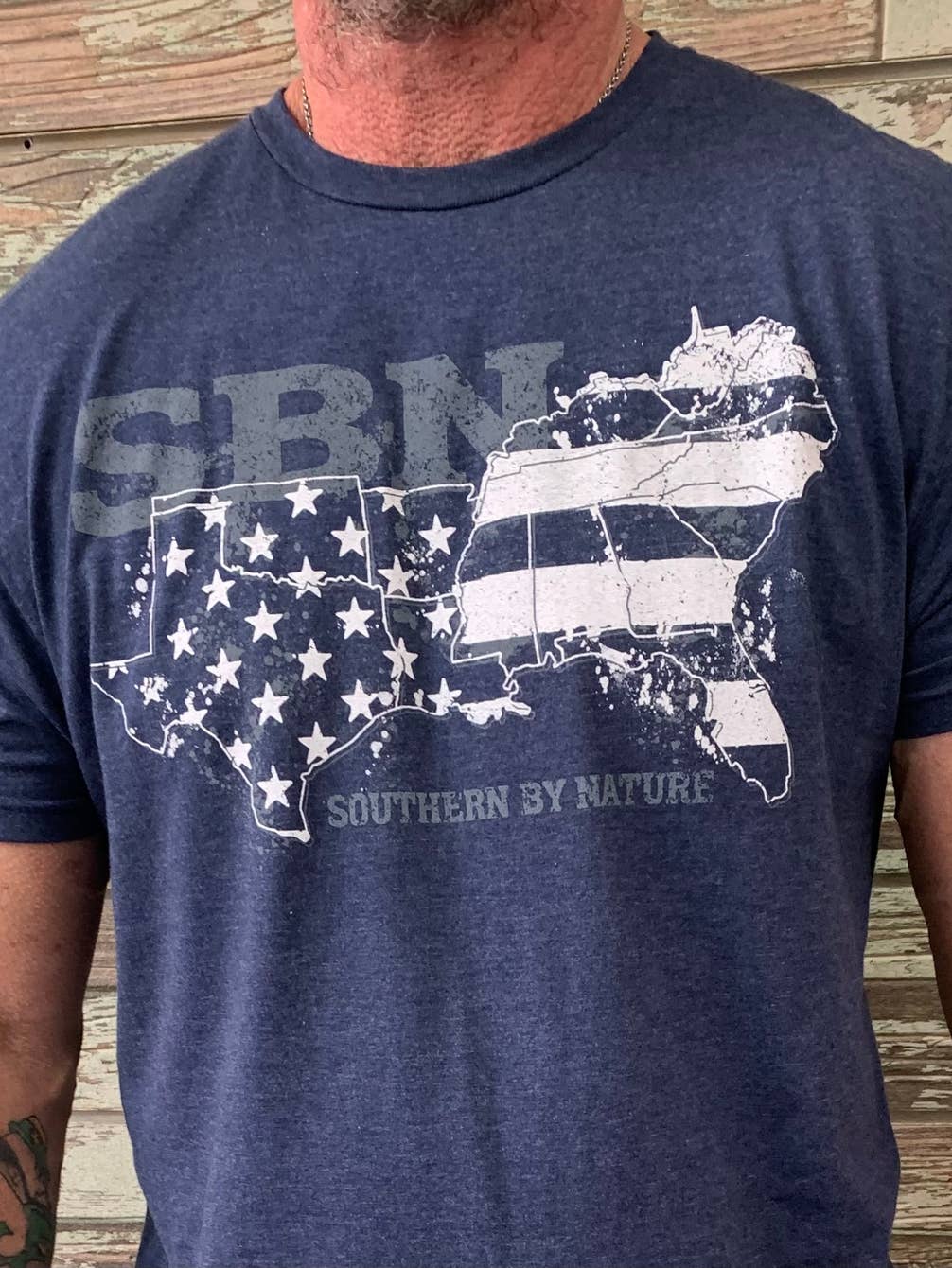 Men's Patriotic Tee, SBN South, Southern State of Mind.