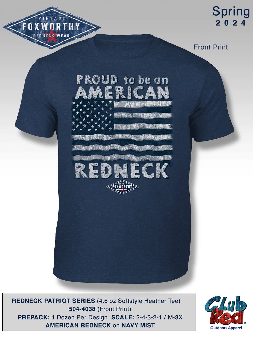 Men's Patriotic Tee, Old Glory, Vintage American Redneck.