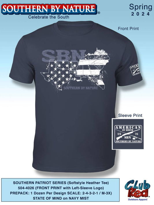 Men's Patriotic Tee, SBN South, Southern State of Mind.